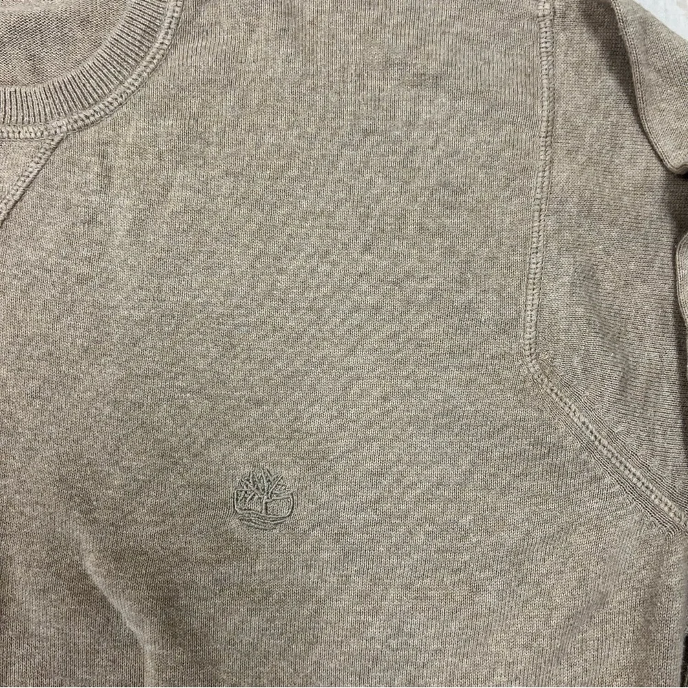 Timberland Men’s Tan Crewneck Sweatshirt Embroidered Logo Cotton Size XL - Picture 2 of 5